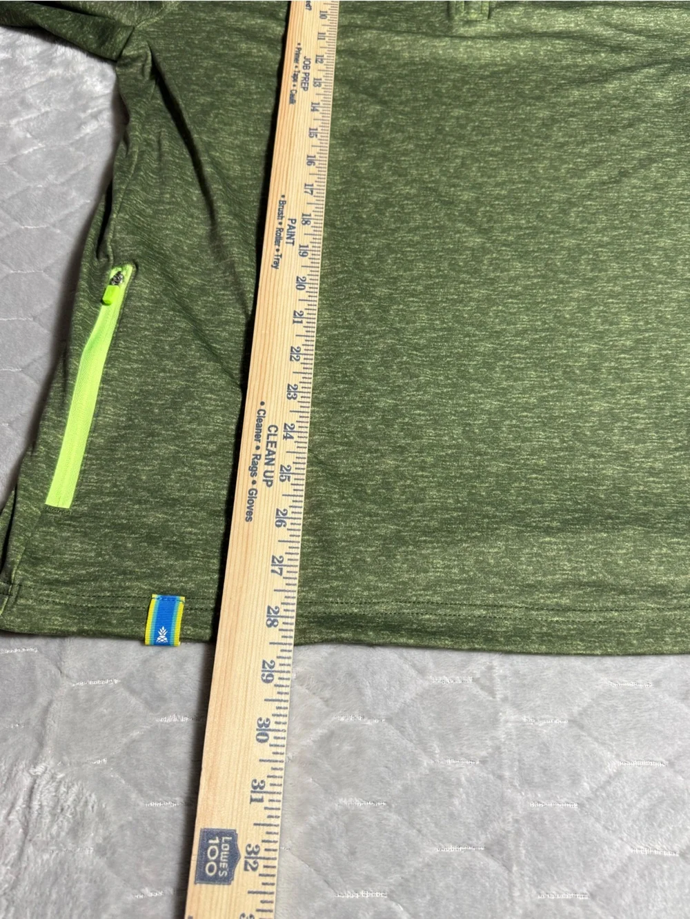Chubbies Green Heather Quarter Zip Performance Pullover Medium